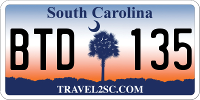 SC license plate BTD135