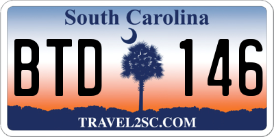 SC license plate BTD146