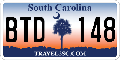 SC license plate BTD148