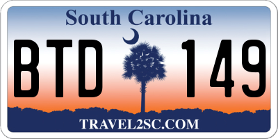 SC license plate BTD149