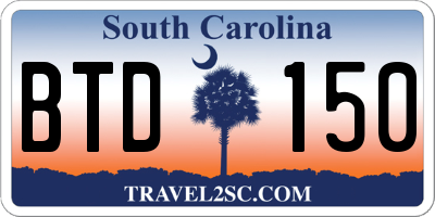 SC license plate BTD150