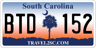 SC license plate BTD152