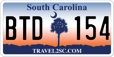 SC license plate BTD154