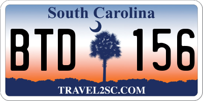 SC license plate BTD156