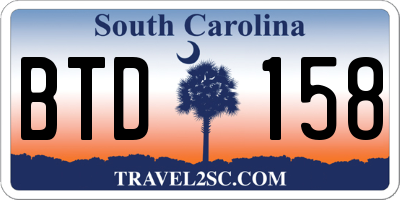 SC license plate BTD158