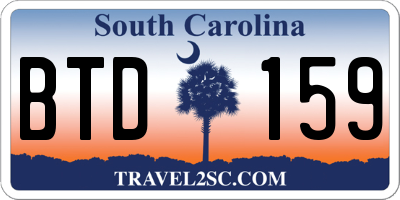 SC license plate BTD159