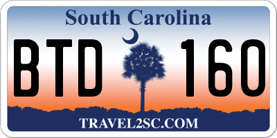 SC license plate BTD160