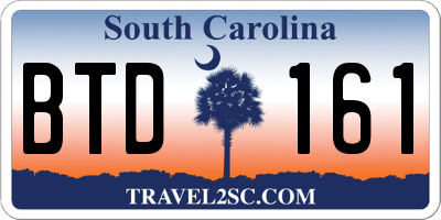 SC license plate BTD161