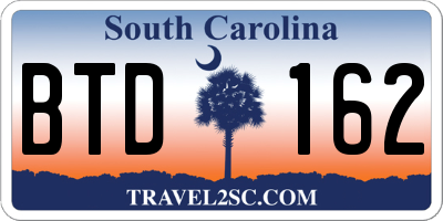 SC license plate BTD162