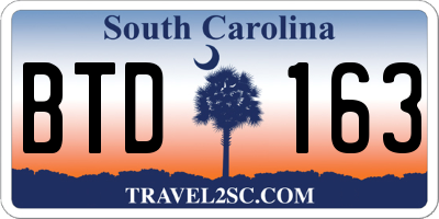 SC license plate BTD163