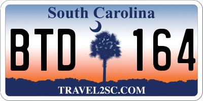 SC license plate BTD164