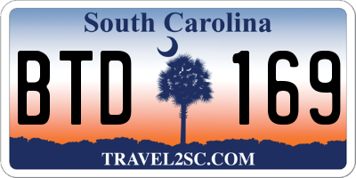 SC license plate BTD169