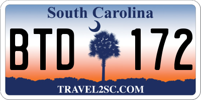 SC license plate BTD172