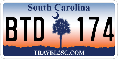 SC license plate BTD174