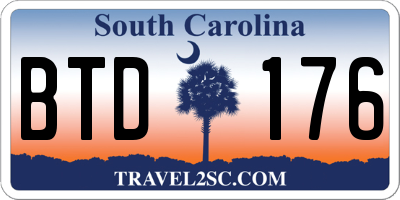 SC license plate BTD176