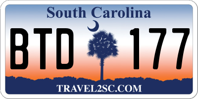 SC license plate BTD177