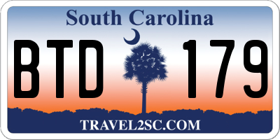 SC license plate BTD179