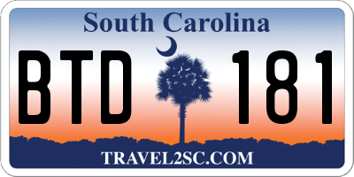 SC license plate BTD181