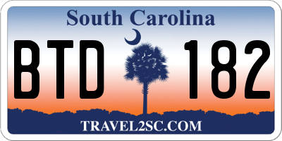 SC license plate BTD182