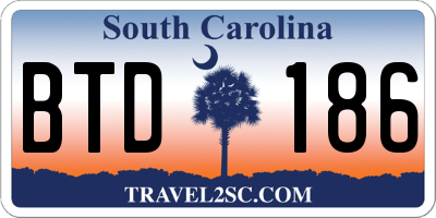 SC license plate BTD186