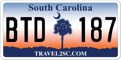 SC license plate BTD187