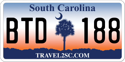SC license plate BTD188