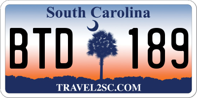 SC license plate BTD189