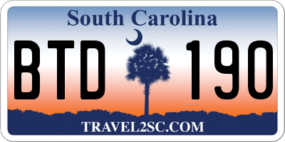 SC license plate BTD190