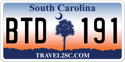 SC license plate BTD191