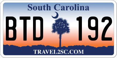 SC license plate BTD192