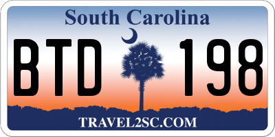 SC license plate BTD198