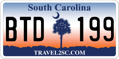 SC license plate BTD199