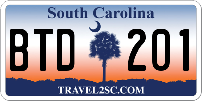 SC license plate BTD201