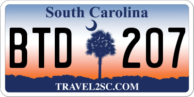 SC license plate BTD207
