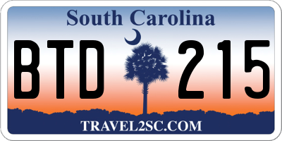 SC license plate BTD215