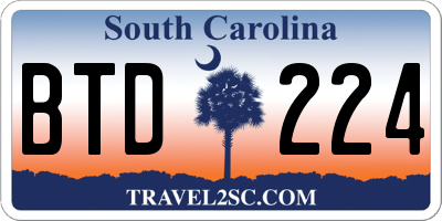 SC license plate BTD224