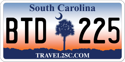SC license plate BTD225