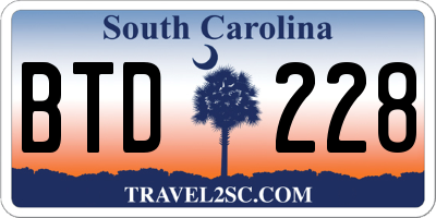 SC license plate BTD228