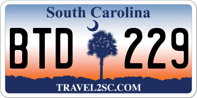 SC license plate BTD229
