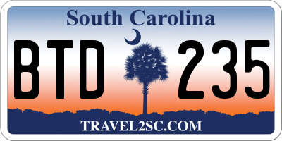 SC license plate BTD235