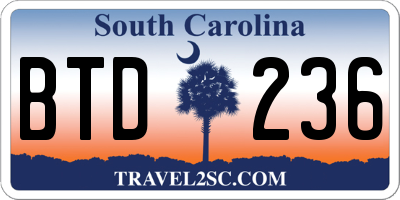 SC license plate BTD236