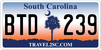 SC license plate BTD239