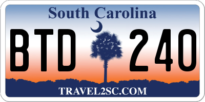 SC license plate BTD240