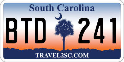 SC license plate BTD241
