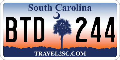 SC license plate BTD244