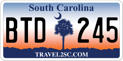 SC license plate BTD245