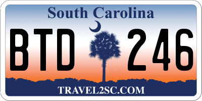 SC license plate BTD246