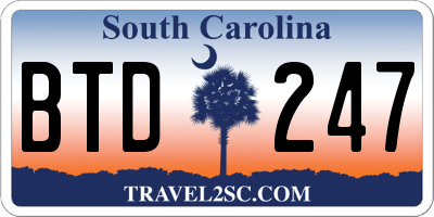 SC license plate BTD247