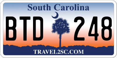 SC license plate BTD248