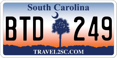 SC license plate BTD249
